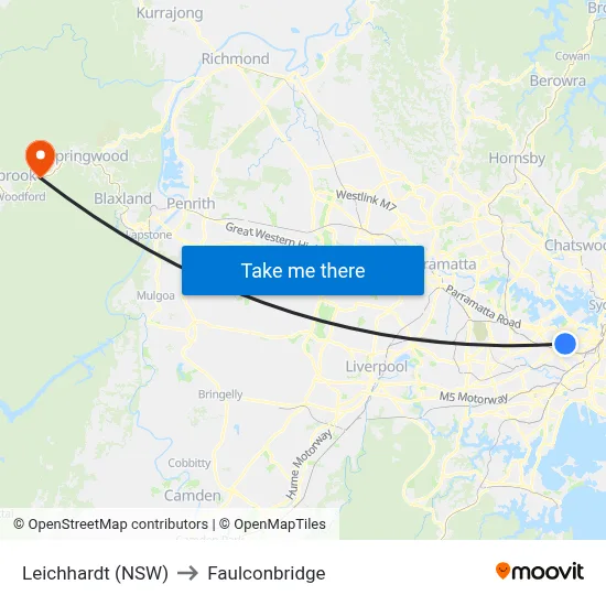 Leichhardt (NSW) to Faulconbridge map