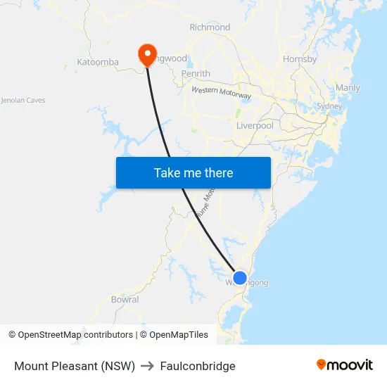Mount Pleasant (NSW) to Faulconbridge map