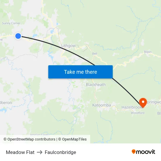 Meadow Flat to Faulconbridge map