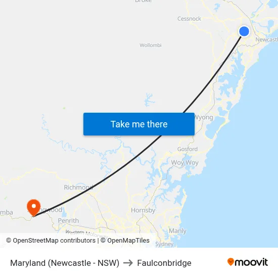 Maryland (Newcastle - NSW) to Faulconbridge map