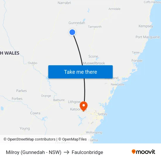 Milroy (Gunnedah - NSW) to Faulconbridge map