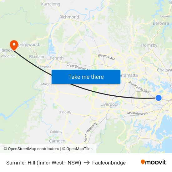 Summer Hill (Inner West - NSW) to Faulconbridge map