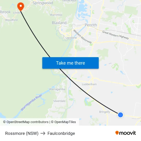 Rossmore (NSW) to Faulconbridge map