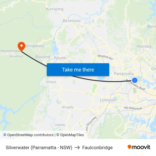 Silverwater (Parramatta - NSW) to Faulconbridge map