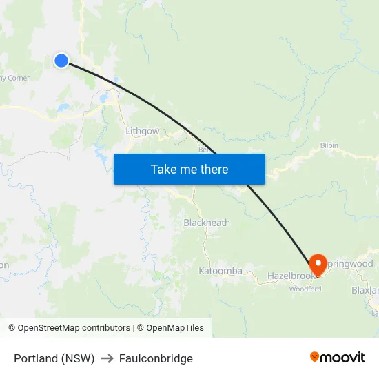 Portland (NSW) to Faulconbridge map