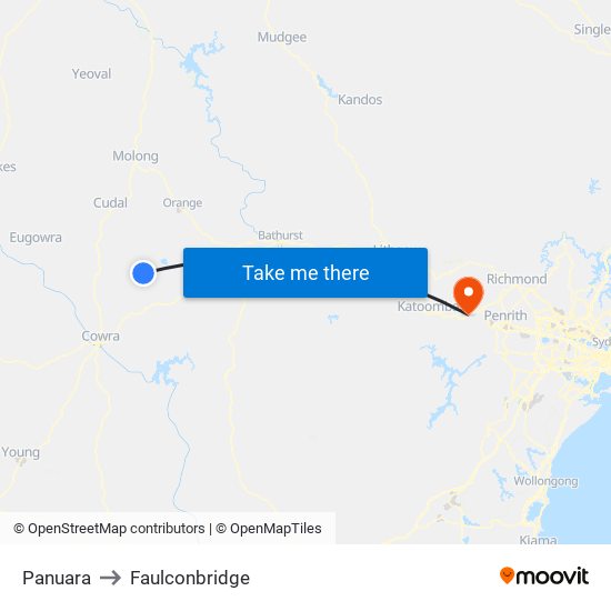 Panuara to Faulconbridge map