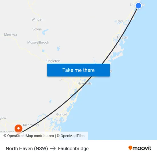 North Haven (NSW) to Faulconbridge map