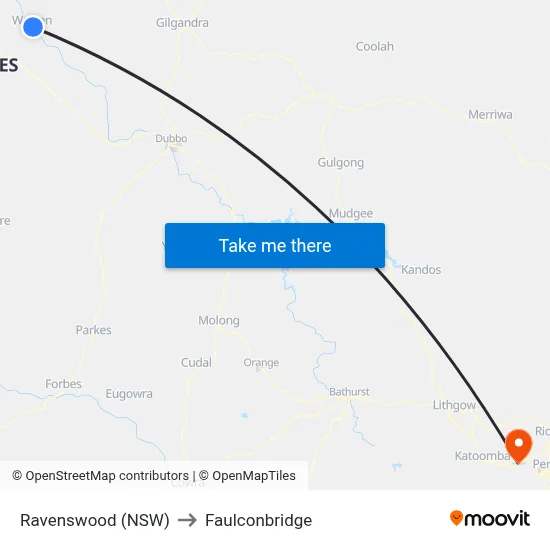 Ravenswood (NSW) to Faulconbridge map
