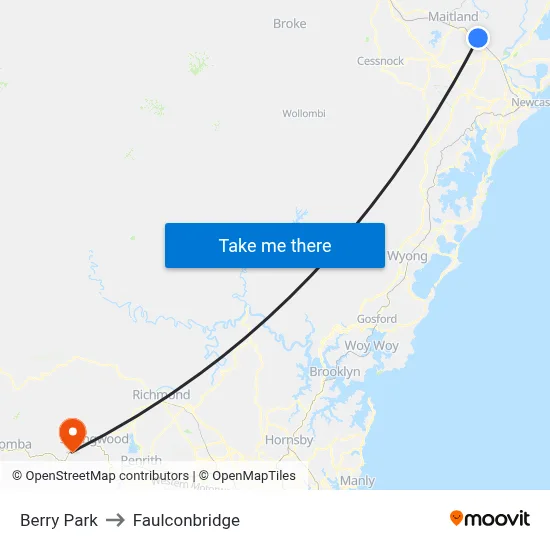 Berry Park to Faulconbridge map