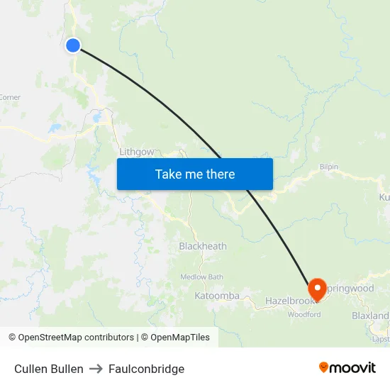 Cullen Bullen to Faulconbridge map