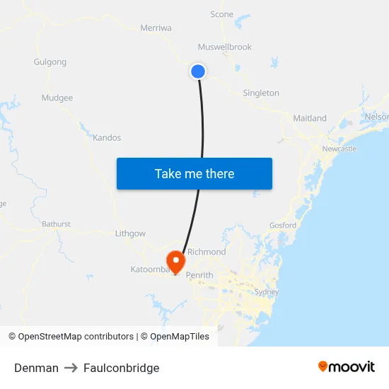 Denman to Faulconbridge map