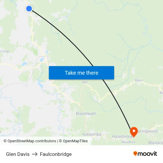 Glen Davis to Faulconbridge map