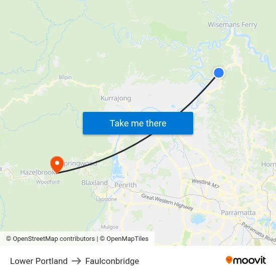 Lower Portland to Faulconbridge map