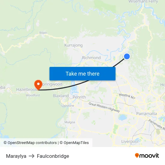 Maraylya to Faulconbridge map