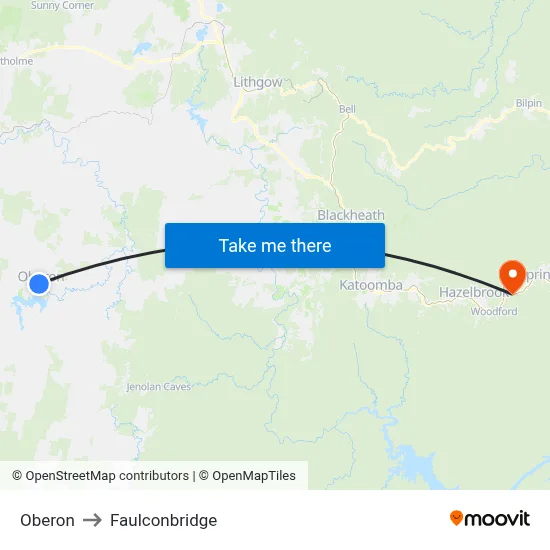 Oberon to Faulconbridge map