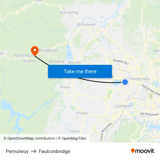 Pemulwuy to Faulconbridge map