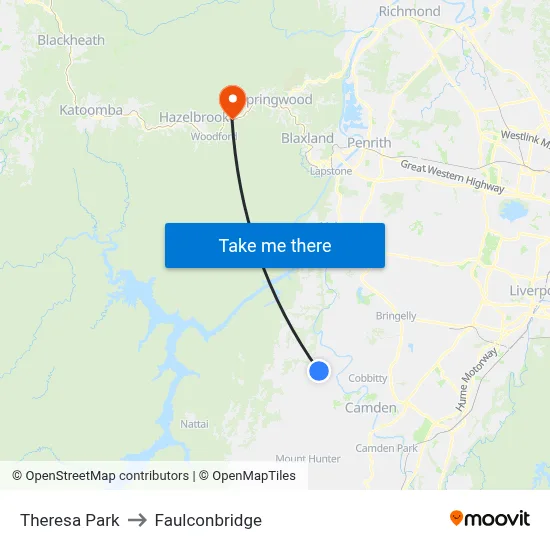 Theresa Park to Faulconbridge map