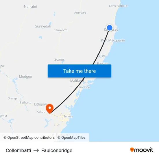 Collombatti to Faulconbridge map