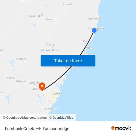 Fernbank Creek to Faulconbridge map