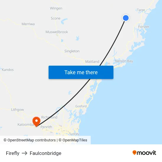Firefly to Faulconbridge map