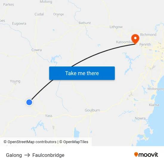 Galong to Faulconbridge map