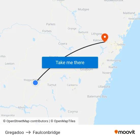 Gregadoo to Faulconbridge map
