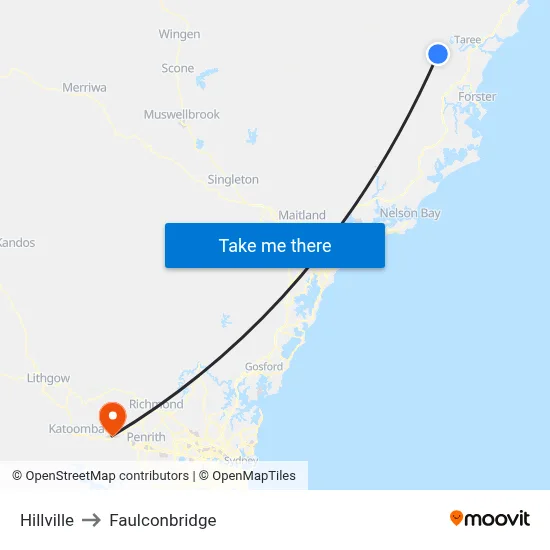 Hillville to Faulconbridge map