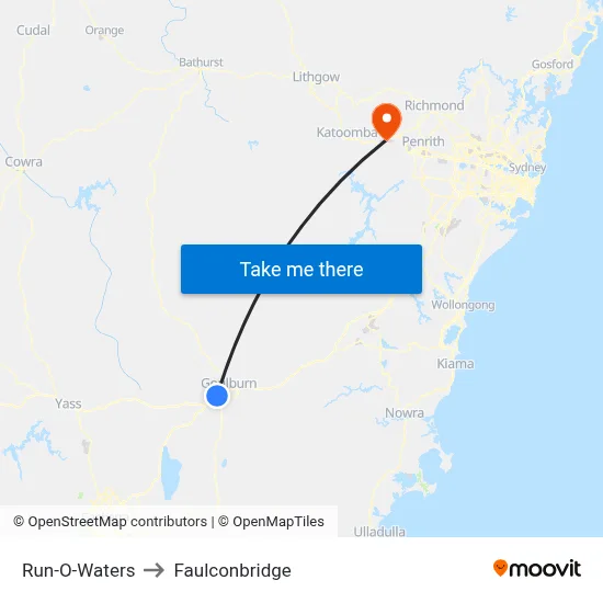 Run-O-Waters to Faulconbridge map
