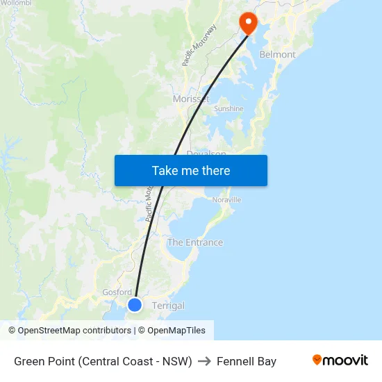 Green Point (Central Coast - NSW) to Fennell Bay map
