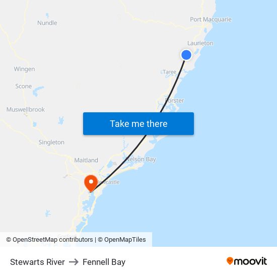 Stewarts River to Fennell Bay map