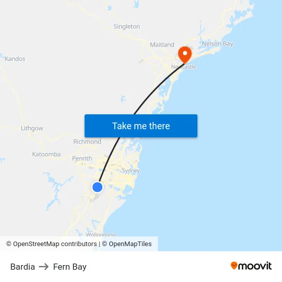 Bardia to Fern Bay map