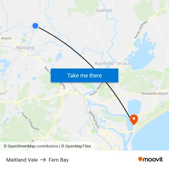Maitland Vale to Fern Bay map