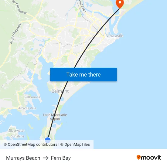 Murrays Beach to Fern Bay map