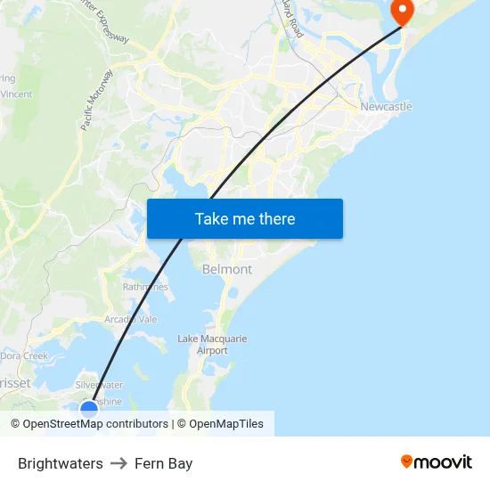 Brightwaters to Fern Bay map