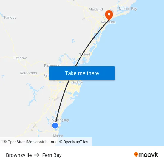 Brownsville to Fern Bay map