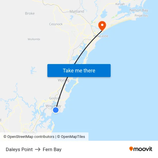 Daleys Point to Fern Bay map