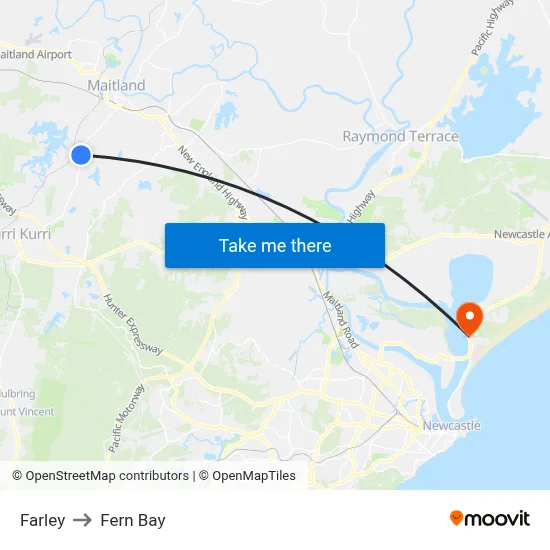 Farley to Fern Bay map