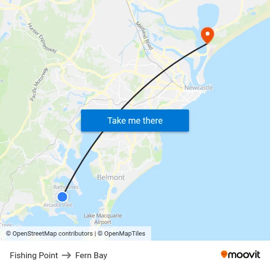 Fishing Point to Fern Bay map