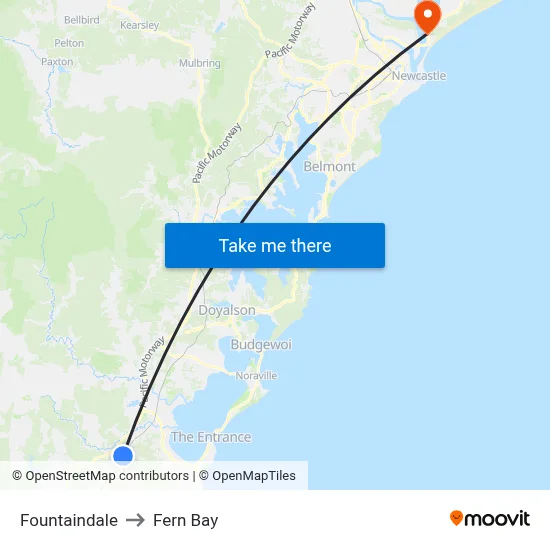 Fountaindale to Fern Bay map