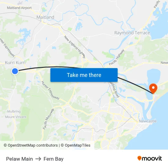Pelaw Main to Fern Bay map