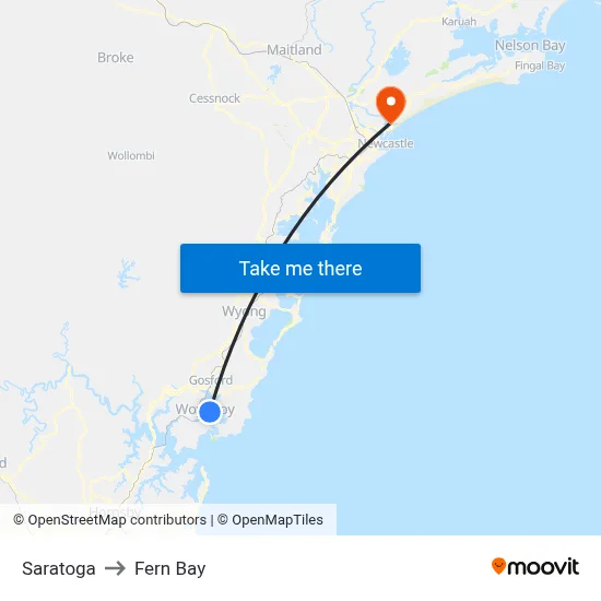 Saratoga to Fern Bay map