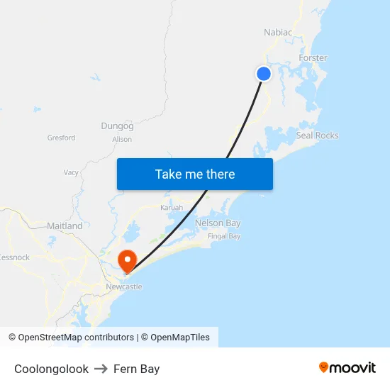 Coolongolook to Fern Bay map