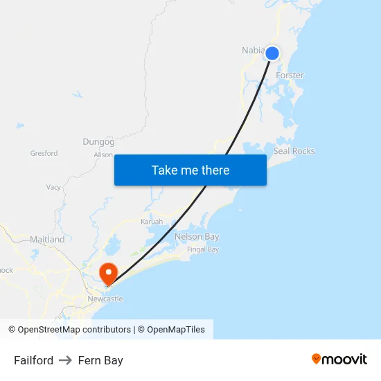 Failford to Fern Bay map