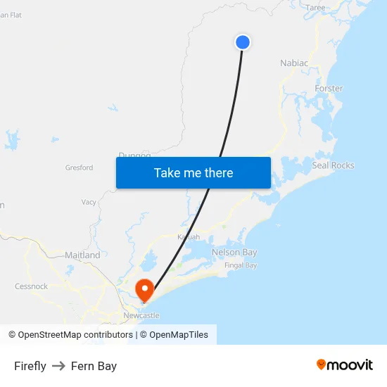 Firefly to Fern Bay map