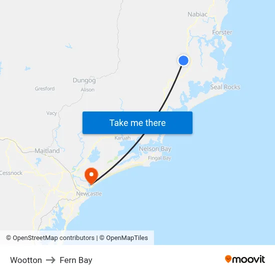 Wootton to Fern Bay map