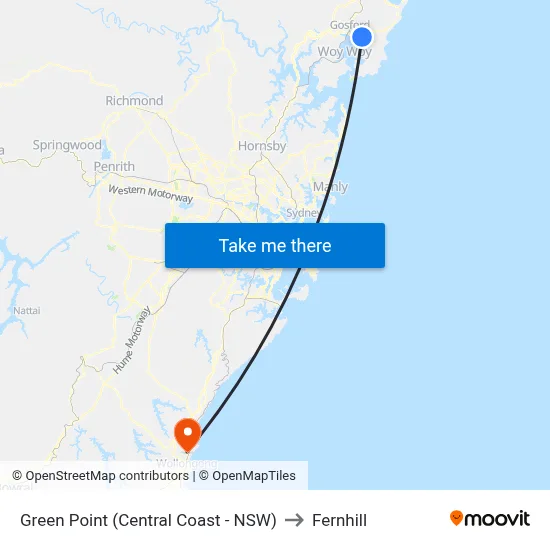 Green Point (Central Coast - NSW) to Fernhill map