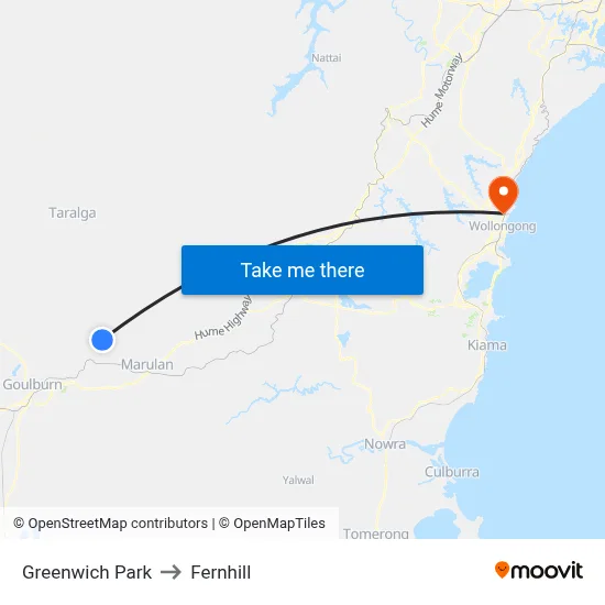Greenwich Park to Fernhill map