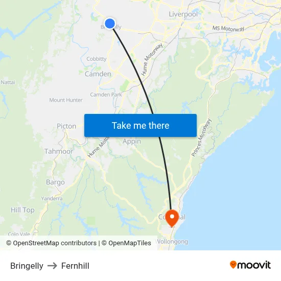Bringelly to Fernhill map