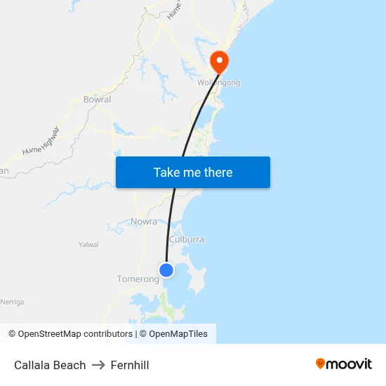 Callala Beach to Fernhill map