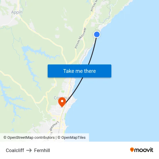 Coalcliff to Fernhill map